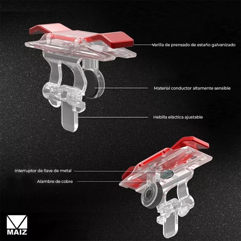 Maíz Gamepad Gatillos Duo Botones L1 R1 Ajustable Gamer Celular