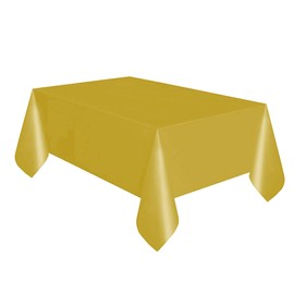 Unique Party Reusable Rectangular Plastic Tablecover (19 Colours) (One Size) (Gold)
