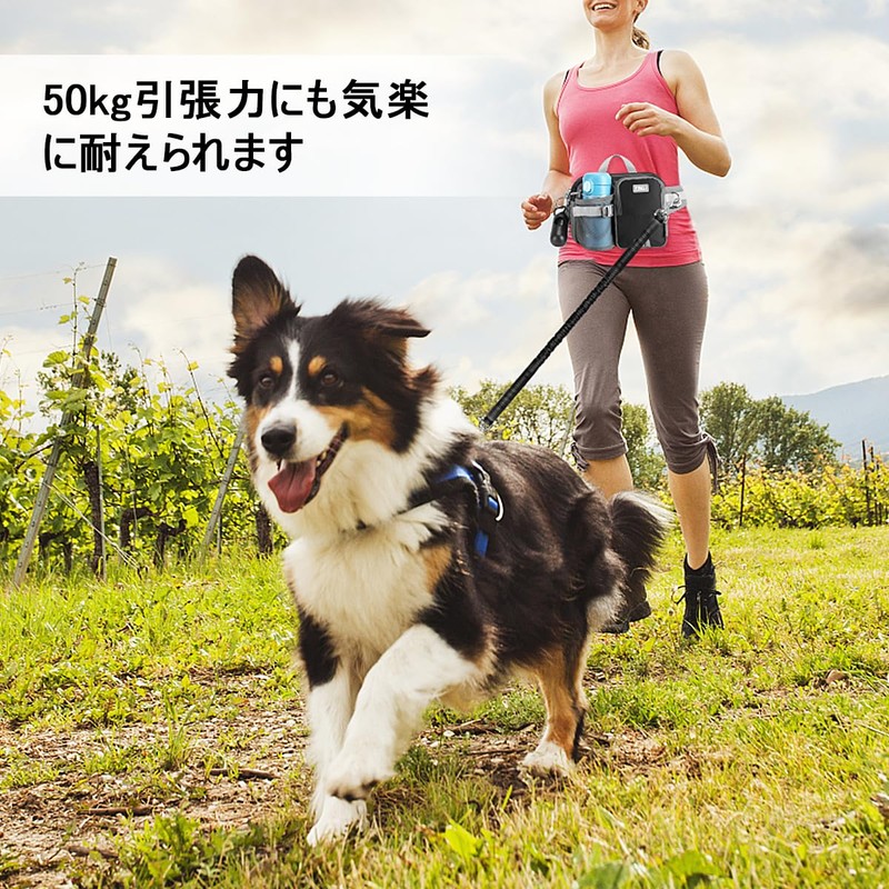 ETACCU Dog Leash with Waist Pack, Handsfree, 48.8 - 70.9
