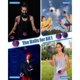 oazoxcx Juggling Balls for Beginners and Professionals Set of Juggling Bean Bags Durable Juggle Ball Kit（Black - Purple