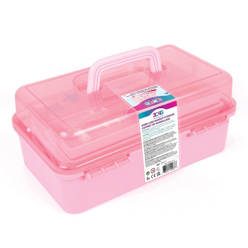 3C4G Pink and Gold Hard Case Makeup Storage Set -