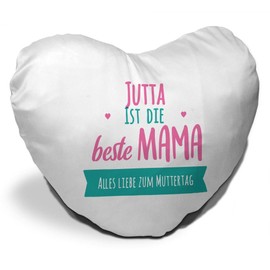 Heart cushion with name Jutta and beautiful motif with saying – Jutta ist die beste Mama – Alles Liebe zum Mother's Day