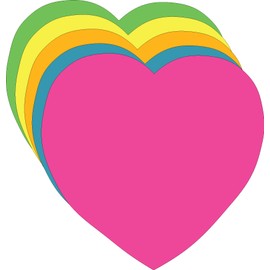 31 Pcs Heart Neon Bright Assorted Color Large Cut-Outs 5.5in Cardstock for Valentine's Day Decorations Holiday Décor Crafts Kids’ Love Peace School Craft Projects Classroom Preschool Made in The USA