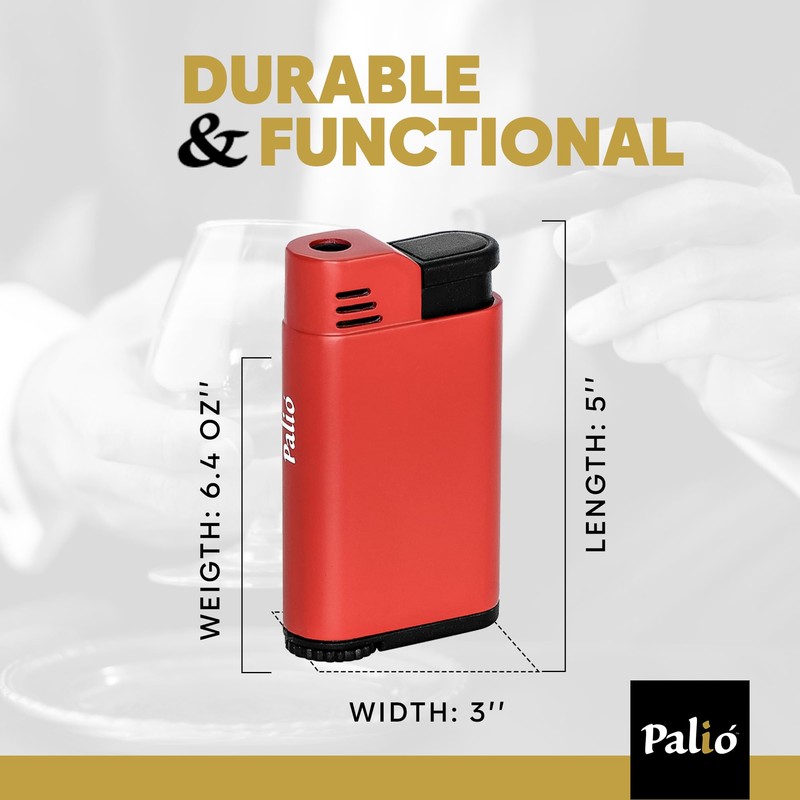 Palio Torcia Single Jet Flame Lighter, Refillable, Adjustable Torch Flame,