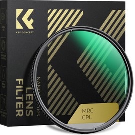 K&F CONCEPT 1.9 inches (49 mm) PL Filter Made in Japan AGC Optical Glass HD Super Resolution High Transmission Low Reflectance 28-Layer Nano Coating Circular Contrast Reflection Adjustment Water