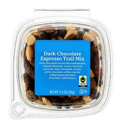 Dark Chocolate Espresso Trail Mix: Mocha Pecans & Almonds, Roasted Almonds, Chocolate Chunks, White & Dark Chocolate Covered Coffee Beans, Great Snack Snacking Food Treat, 11.5oz Value Tub