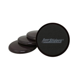 Super Sliders 3 1/2" Round Reusable Furniture Sliders for Carpet - Effortless Moving and Surface Protection, Brown (4 Pack)