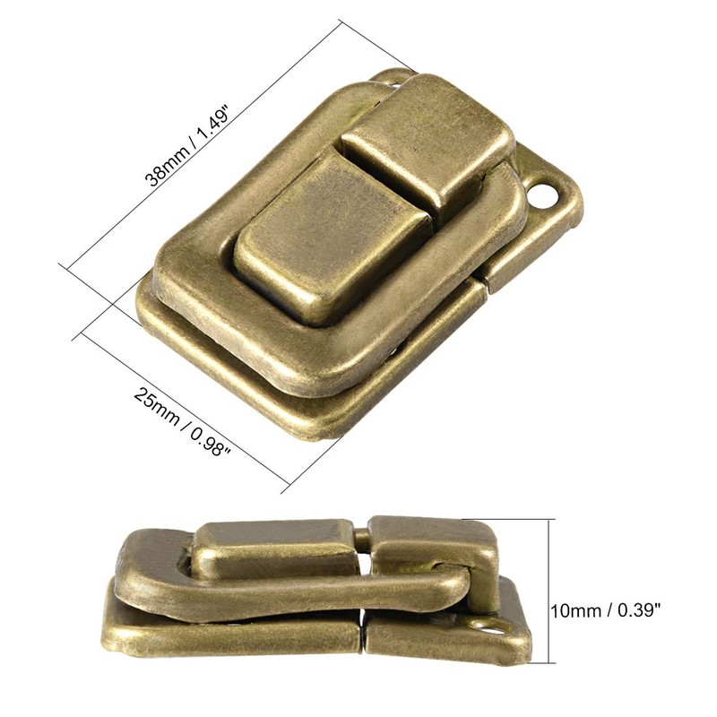 sourcing map Toggle Catch Lock, 38mm Retro Decorative Brass Hasp