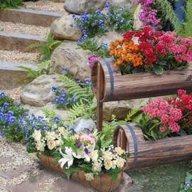 HYLYING 2 Packs Trough Coco Fiber Replacement Liner, 91cm Half Moon Coconut Coir Planter Coco Liner Hanging Basket Pad for Window Box Wall Trough Planter