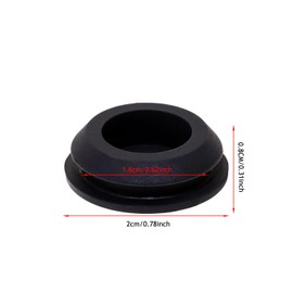 ONLYKXY 5 Pcs Black Silicone Round Snap in Type Locking Furniture Hole Plugs Button Protective Cover Cap Head (16mm)