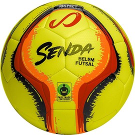 SENDA Belem Training Futsal Ball, Fair Trade Certified, Yellow/Red/Orange/Black, Size 3 (Ages 8 - 12)