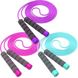 Adjustable Soft Skipping Rope - Toddler Jump Rope With Skin-Friendly Foam Handles For Kids, Boys, Girls, Women, Men - Exercise Activity, Outdoor Fitness