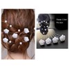 20PCS White Rose Flower Bridal U Shaped Metal Hair Pins