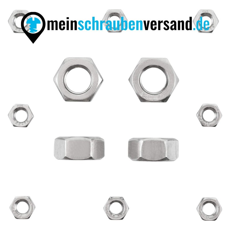 Hexagon nuts M3-M12 (standard design) DIN 934 ISO 4032 stainless