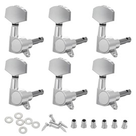 6 Pieces 3L3R Guitar Tuner Pegs, Tuning Pegs Keys Machine Heads Set, Electric Guitar Tuning Keys, Locking Tunersfor Acoustic or Electric Guitar(Chrome)