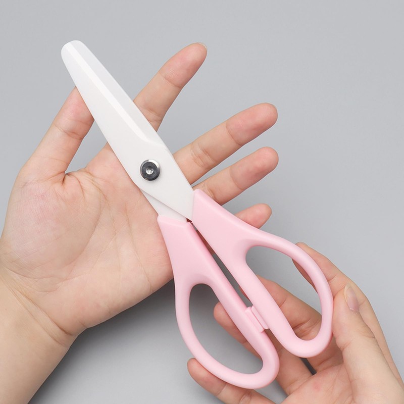 NatSumeBasics Ceramic Scissors Pink Kitchen Scissors Shears 8" White Ceramic