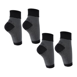 OATIPHO 2 Pairs Compression Ankle Support Socks for Plantar Fasciitis Relief Adjustable Fit Breathable Material for Sports and Daily Wear