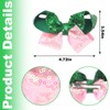 Habbiful 2PCS Wicked Hair Accessories, Pink Green Glitter Hair Bows