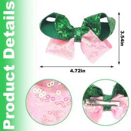 Habbiful 2PCS Wicked Hair Accessories, Pink Green Glitter Hair Bows for Wicked Movie Game Fans, Wicked Gifts for Women (C)