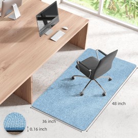 HomeMall Office Chair Mat for Hardwood and Tile Floor, 90x120cm Computer Chair Mat, Non-Slip Floor Protector, Under Desk Mat for Rolling Chair, Sky Blue