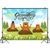 Mocsicka Happy Groundhog Day Backdrop Spring February 2nd Holidays Festival
