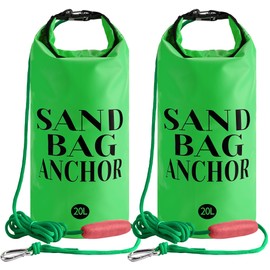 RunNico 500D Sand Anchor for Small Boats,2 in 1 PWC Jet Ski Anchor Kit with Adjustable Buoy,Waterproof Dry Bag for Jet Ski, Kayak, Boat, Watercraft and Canoe (Yellow-10L-1PCS)