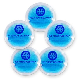 EverOne Round Reusable Gel Ice Pack with Cloth Backing for Hot & Cold Therapeutic Use, First Aid, Injuries, Breastfeeding, 5 Count…