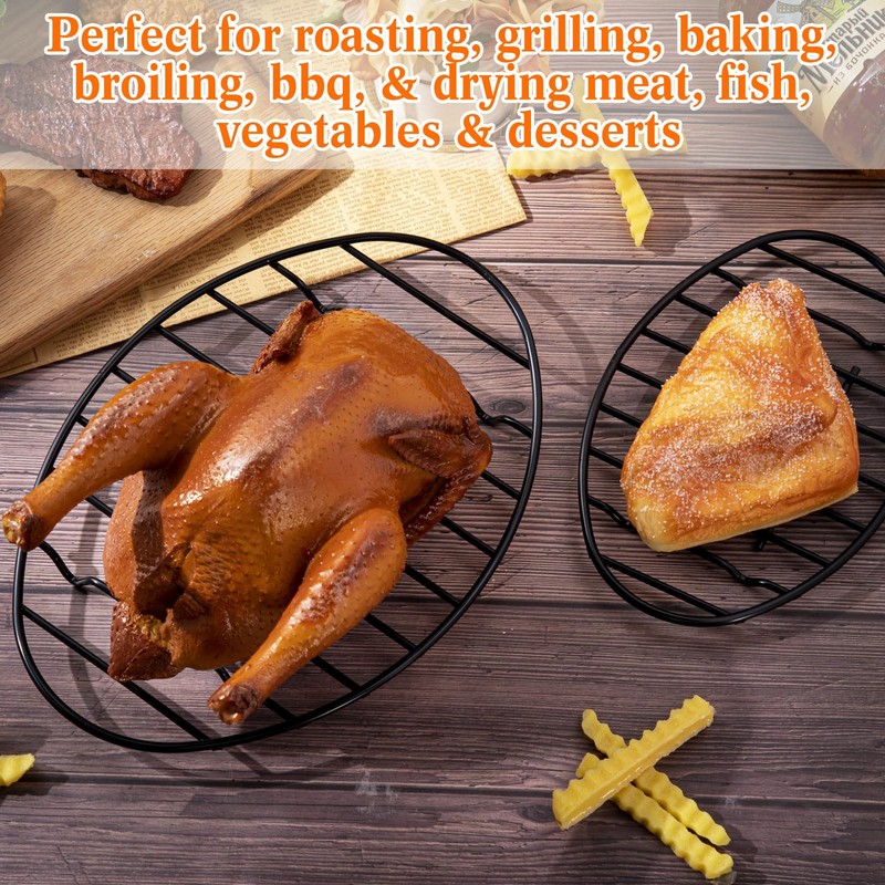 Nuogo 2 Pcs Roasting Rack Roasting Pan Approximately 12 x