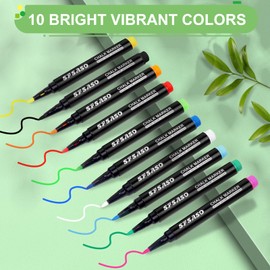 SFSASO Liquid Chalk Markers for Acrylic Fridge Calendar Planning Board, Clear Glass Dry Erase Board, Whiteboard, Window, Mirror, Easy Wet Erase,1mm Fine Points (10 COLORS)