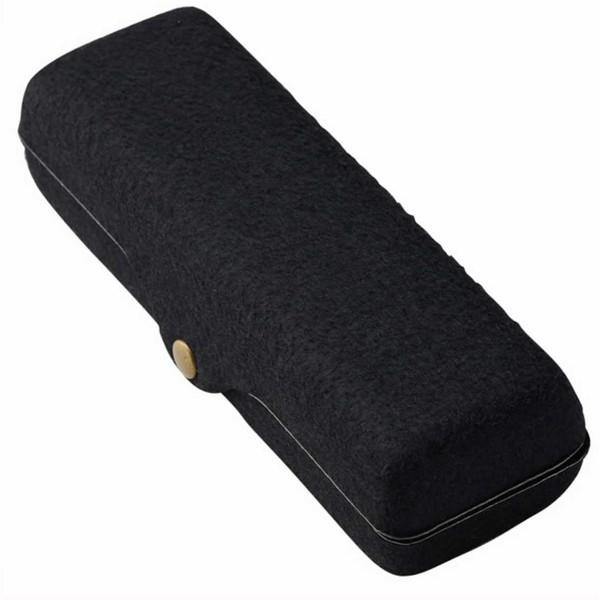 SuRE 209701 Eyeglass Case, Lightweight, Compact, Wide, Semi-Hard, Urethane, Felt Material, Stylish, Black, Sustainable, GRS Certified, Recycled Material