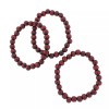 Unbranded Round Wood Bead Bracelet - 56mm - Burgundy -