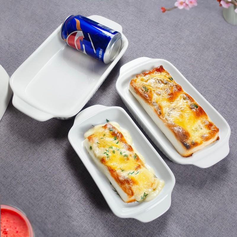 dingdaer Ceramic Au Gratin Dishes, 8 x 5 Small Baking