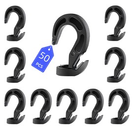 50PCs Plastic Shock Cord Hooks, Elastic Plastic Shock Cord Bungee Rope Hooks Fit for 1/4" 5/16" Shock Cord Rope