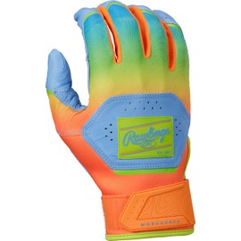 Rawlings | Workhorse Baseball Batting Gloves | Funburst | Columbia/Orange | Youth Medium