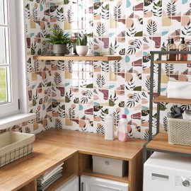 VaryStyle 12"x12" Peel and Stick Backsplash for Kitchen Bathroom Waterproof Stick on Back Splashes Peel and Stick Mosaic Wall Tiles Removable Renter Friendly Boho Art Decor for Shower Walls 6-Sheet