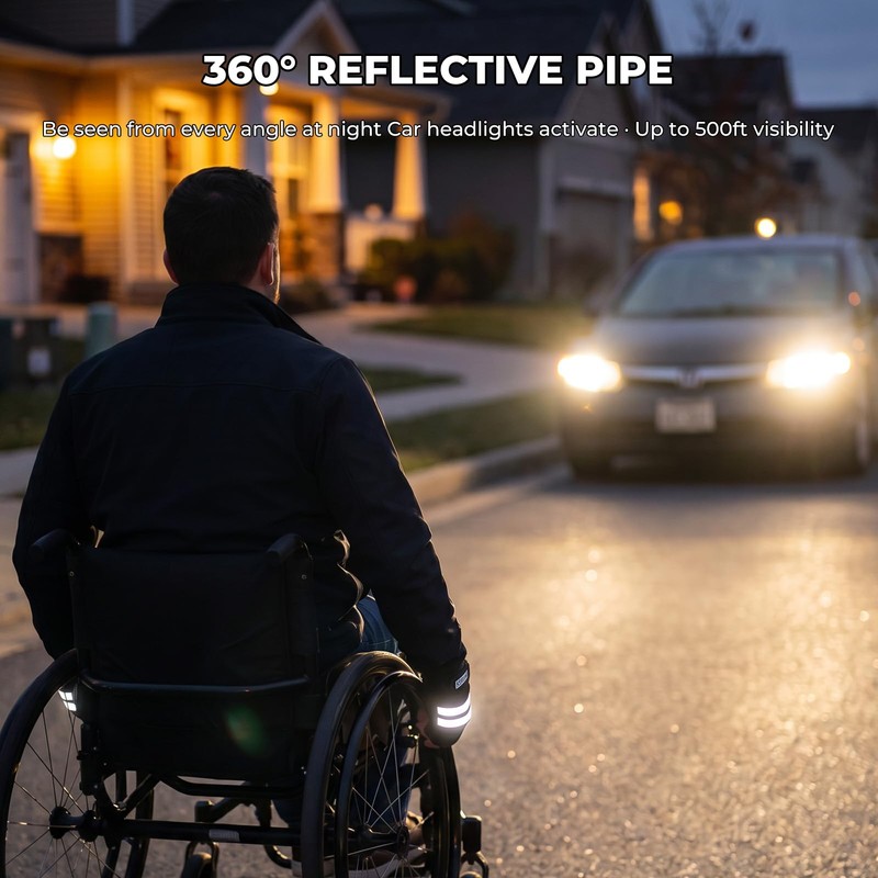 Aegend Wheelchair Gloves for Larger Hands, Anti-Slip & Durable Half-Finger