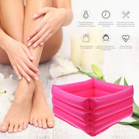 DOITOOL Inflatable Foot Bath Tub Portable Folding Foot Soaking Basin PVC Travel Wash Tub 12X12X6 Inch Collapsible Spa for Home and Travel