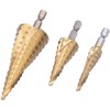 3Pcs Hex Shank Step Drill Bit High Speed Steel Sturdy