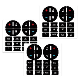 HQRNYP 3PCS AC Dash Button Sticker Repair Kit, Car Button Sticker, Replacement for Fixing Ruined Faded A/C Control Knob, Auto Accessories Car Fixing Decal Fit for GMC Chevy Silverado Buick (3PCS)