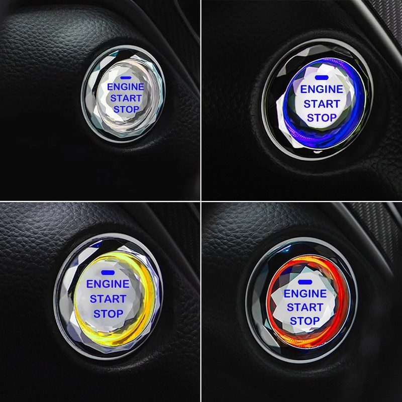 Car Engine Ignition Start/Stop Button Cover,Car Ignition Button Decorative Ring