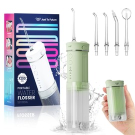 JTF Portable Mini Water Dental Flosser for Teeth Cleaning Pick,Travel Oral Irrigator with Telescopic Water Tank,4 Modes and Waterproof Design-Perfect for Braces,Bridges,Home&Travel Dental Care