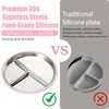 MISSLILI Stainless Steel Kids Plates and Bowls with Suction, Divided