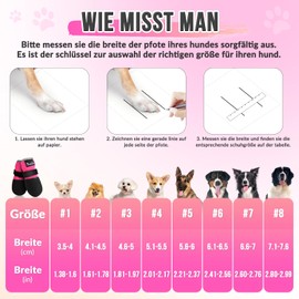 Eyein Dog Shoes, Paw Protection, Breathable & Non-Slip Dog Socks for Hardwood Floors and Hot Summer Floors, Reflective Dog Shoes with Velcro Fastening for Outdoor Walks (Rose, 4)