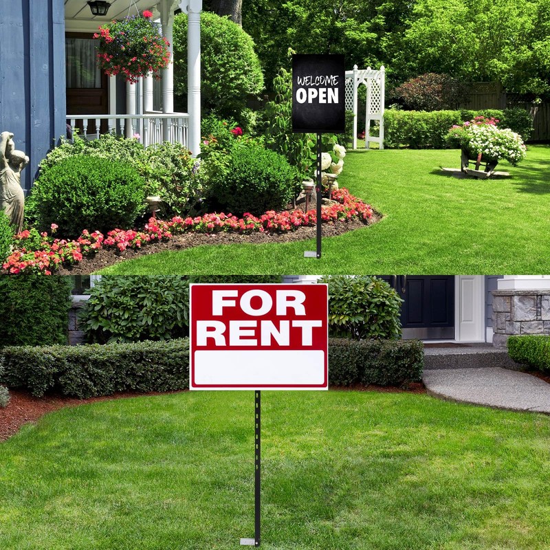 Gisafai 2 Pcs 46 Inches Yard Sign Stakes Heavy Duty