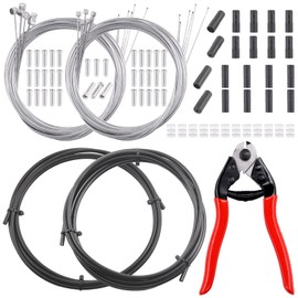 Rustark 86Pcs Stainless Steel Bike Cable Cutter and Bike Brake Housing Cable Bicycle Shifter Wire Cable with End Caps Bike Brake Cable O-Rings Kit for Mountain Bike Road Bike