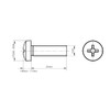 M2 (2mm x 20mm) Phillips Pan Head Machine Screws Zinc