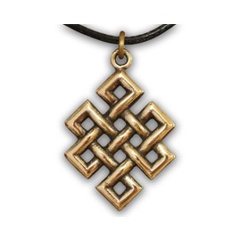 Baldur Jewelry - Tibetan Endless Love Knot Pendant Necklace for Men Women - Celtic Knot Necklace - Brass Eternal Knot Pendant Charm Amulet - Valentine Love Necklace - Friendship knot Necklace Jewelry