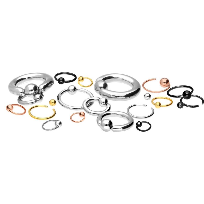 PIERCINGLINE Titanium Ball Closure Ring BCR Piercing for Lip Ear
