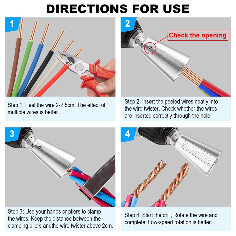 Wire Twister Tool for Drill, 6MM Hex Shank Wire Nut