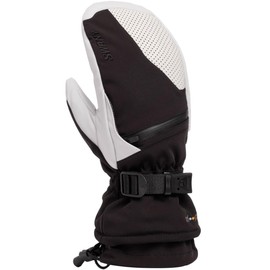 Swany Men's X-Plorer Durable Waterproof Breathable Moisture-Wicking Insulated Warm Winter Mittens, Black/Silver White, Medium